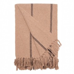 BEDSPREAD STRIPE BIG BEIGE BLACK   - BED COVERS